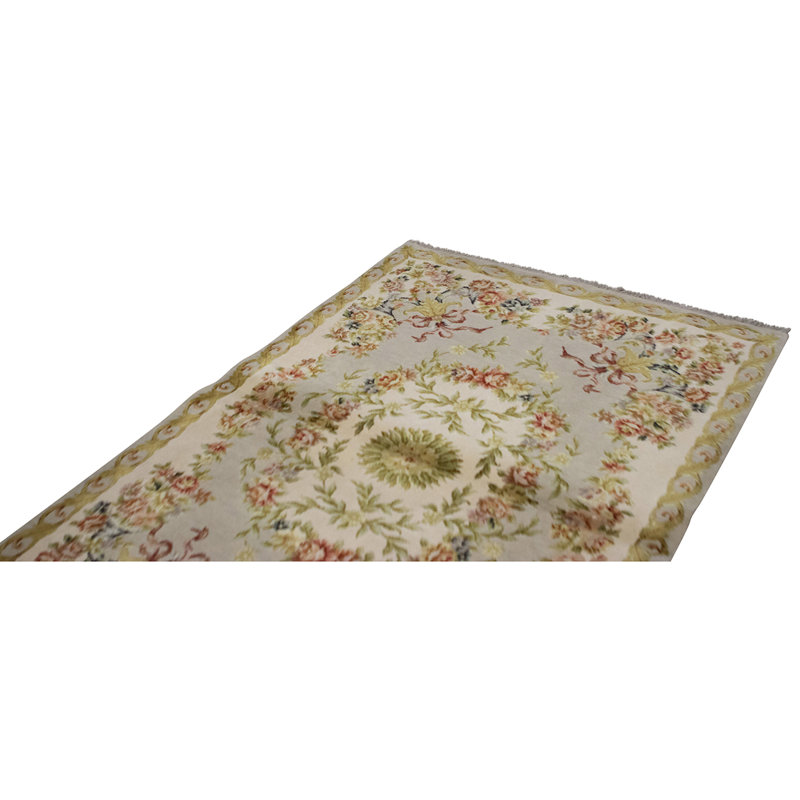 Handmade Silk and Wool Area Rug