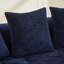 Canapé incurvé en chenille bleue, 3 coussins, aucun assemblage requis, siège en mousse à mémoire de forme, idéal pour les familles actives et les maisons.