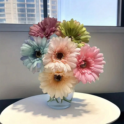 6 Pieces Of Gerbera Simulation Flowers For Home And Office Decoration