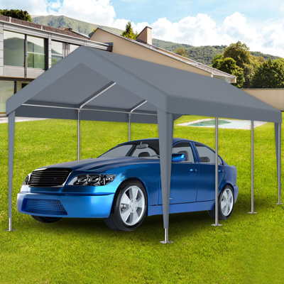 Remplacement pour auvent d'abri de garage 12 X 20 pi - imperméable et protégé. 76 boucles élastiques. Polypropylène gris. Options d'installation et de rangement simples. Toile polyvalente pour l'extérieur