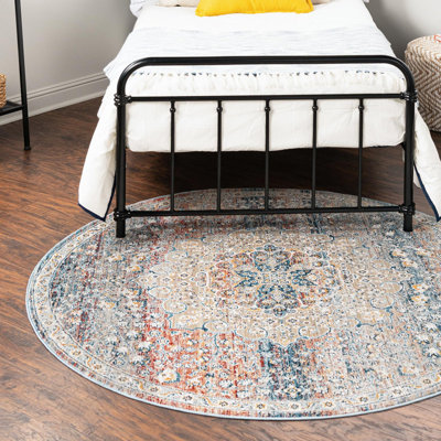 Tapis oriental bleu / crème / rouge Alize