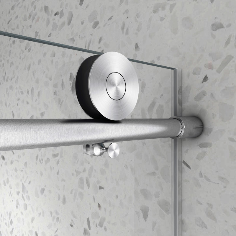 Frameless One Fixed And One Shifted Shower Door,70Mm 304 Stainless Steel Large Pulleys With Adjustable Soft Closing Function,With Nano Easy Cleaning,Stick Explosion-Proof Menbrance