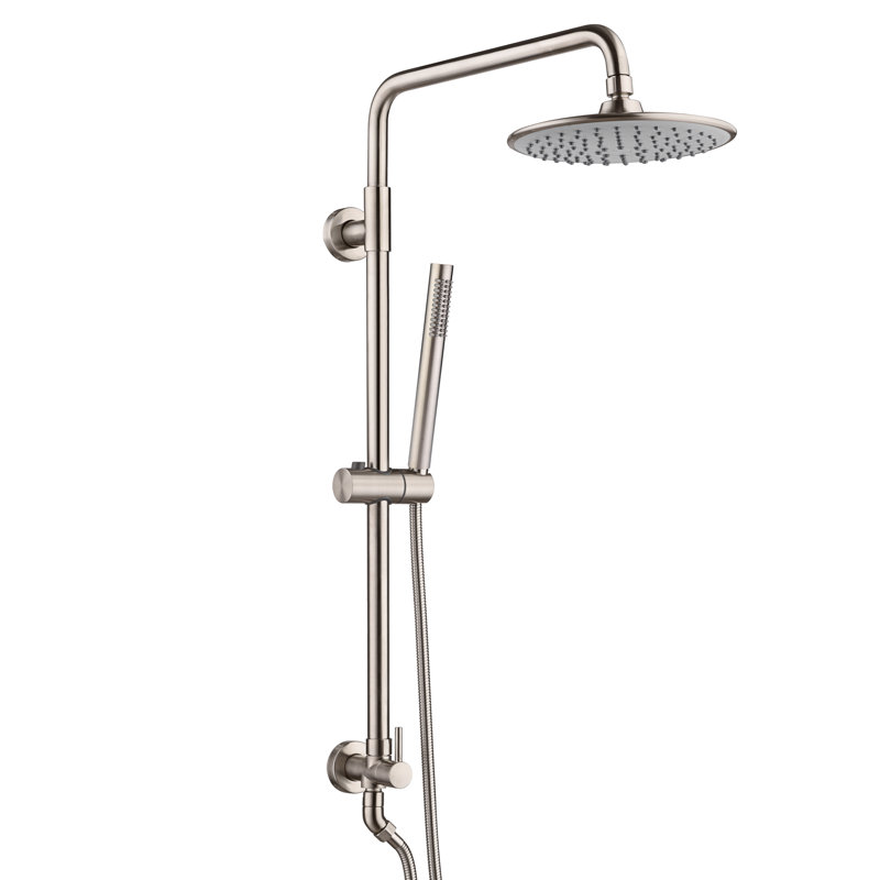 Brushed Nickel Adjustable Rain Shower System with Handheld
