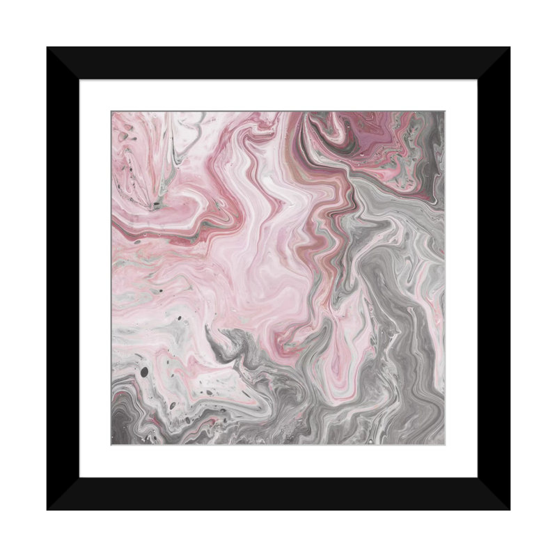 « rosé minéraux i », impression sur toile, H 16 po x l 16 po x P 1 po, Cadre noir