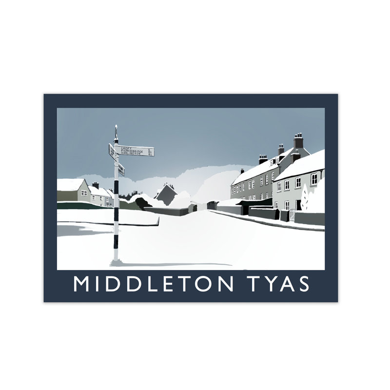 Middleton Tyas In Snow by Richard O'Neill - Print, 59.4 cm H x 81.4 cm W