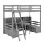 Lit mezzanine simple avec tablettes de rangement, tiroirs, siège et bureau-991028697