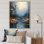 «Blue Moonlit River Blooms III - River», art mural