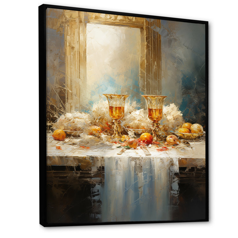 «The Last Supper», art mural sur toile, Cadre flottant noir, H 20 po x l 12 po