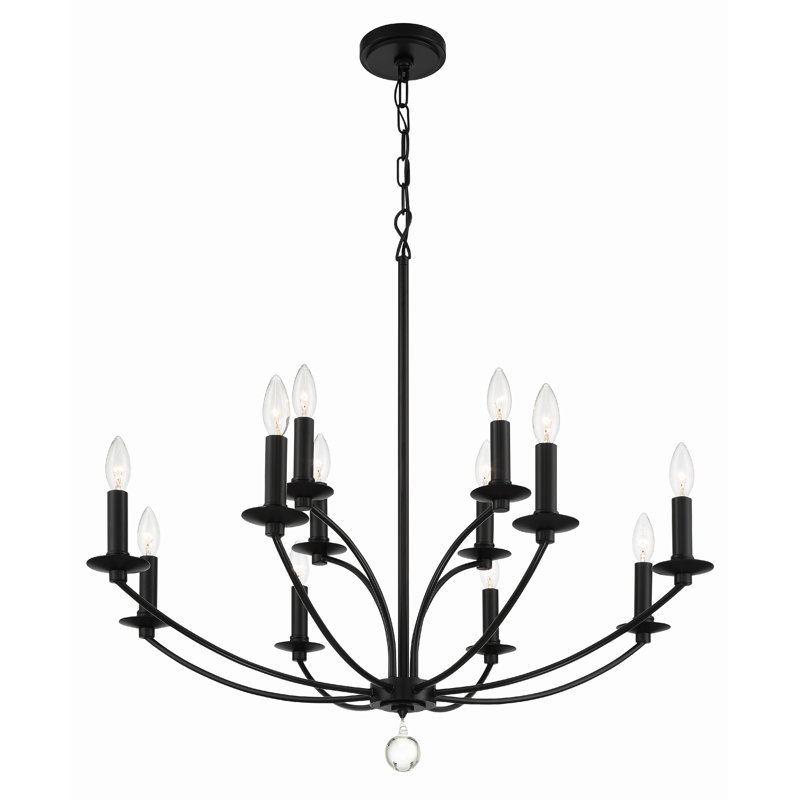 Zachiah 12 Light Black Chandelier