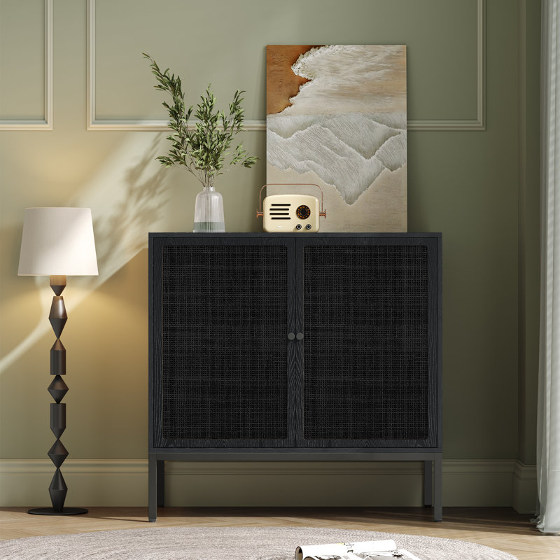 Chasen 31.5'' Sideboard, Black Rattan