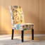 Ensemble de 2 chaises de salle à manger, tissu beige, coussins moelleux, bois d'hévéa noir