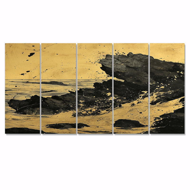 Ricci - art mural plage, 5 pièces, H 28 po x l 60 po