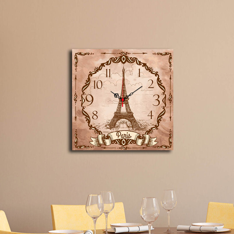 Elegant Decorative Wall Clock, 15.7 x 15.7 inches | 100% MDF, Thickness: 0.2 inches | Stylish Home Décor for Living Room, Bedroom & Office | Modern Design with Minimalist Aesthetic