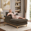 Chaise longue en tissu velours Searle Pierre-130033866