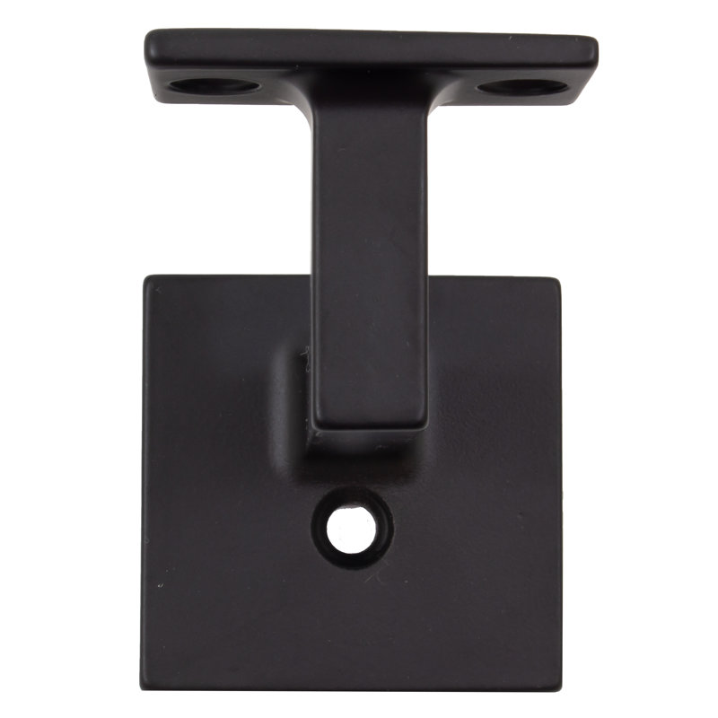 Contemporary Handrail Bracket with 2.125" H x 1.375" W x 2.875" D Square Base, Matte Black