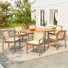 Jade Patio 7-Piece Acacia Wood Dining Set With Removable Cushions