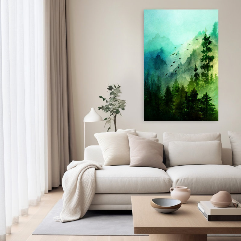 Art mural mural abstrait montagne, H 60 po x l 40 po