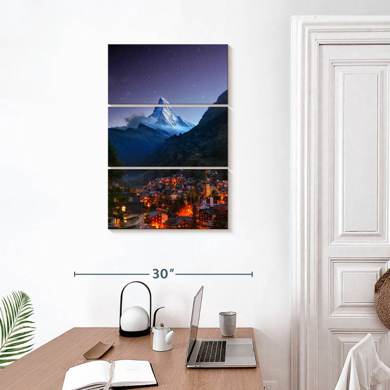 Hannes Zermatt la nuit, H 32 po x l 20 po