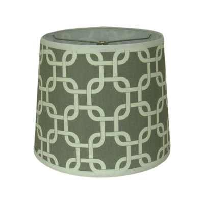 Modern Chain Link Drum Lamp Shade – Neutral Grey Geometric Design With Spider Washer Fitting