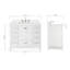 Cambridge X P 22 po P 36 po Coiffeuse en H avec comptoir en quartz blanc avec lavabo-1037056056-970286456