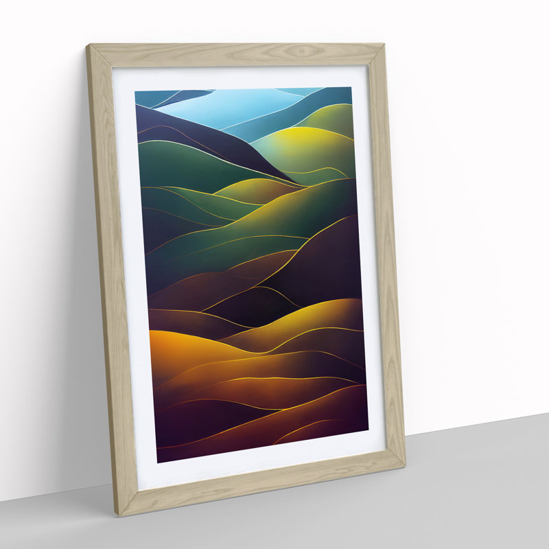 Modern Picture - Wall Art, 34cm H x 25cm W x 3cm D, Oak Framed Paper, White