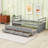 Twin Size Bed with Classic Headboard, Twin Trundle, and Built-In Storage Drawers-520882516