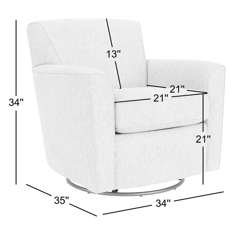 Monarch Upholstered Swivel Armchair, Grey Sustain® Tweed