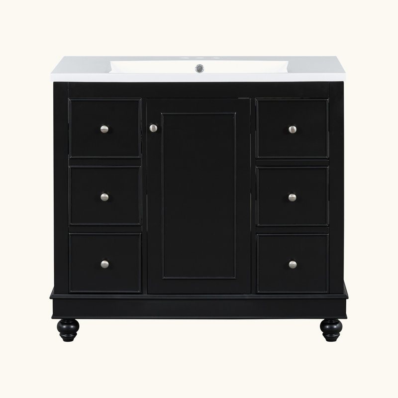 Meuble-lavabo contemporain avec 4 tiroirs et 1 porte d'armoire Contemporary