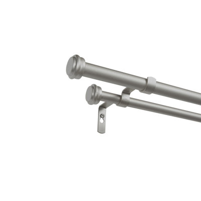 Cheviot Exclusive Home Topper Double Curtain Rod and Finial Set, Adjustable
