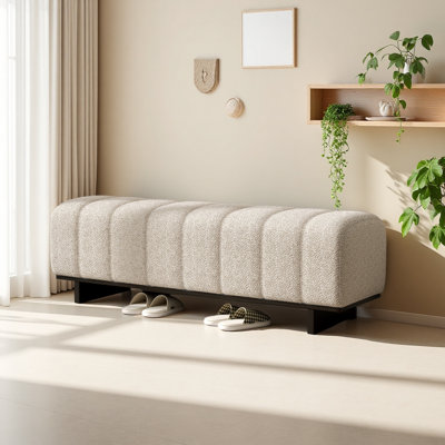 Banc de salle à manger d'intérieur, banc d'avoine avec pieds en bois d'hévéa, 250 lb, siège confortable pour la salle à manger