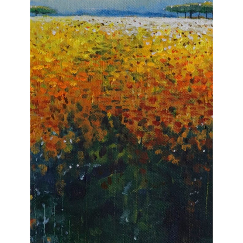 Sunflower Fields | Mix Media On Canvas | By Kshirsagar Sanjay Krishna
