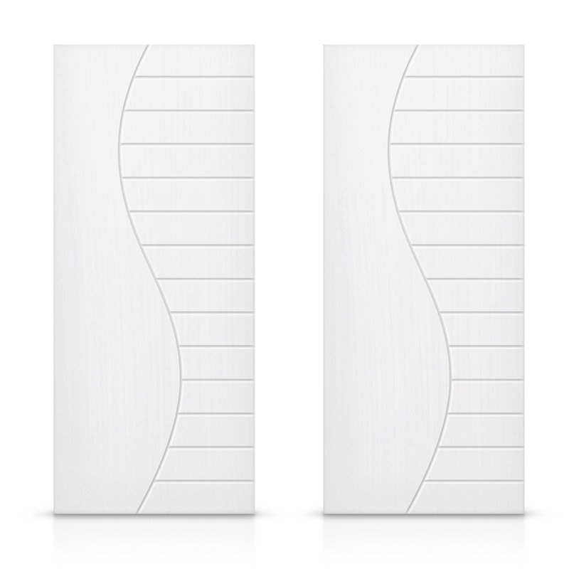 Portes de placard coulissantes à panneaux, Blanc, 72 po x 96 po