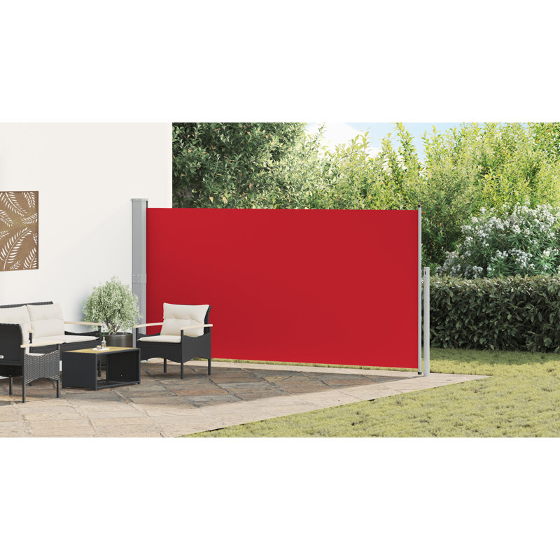 Arlmont & Co. 64'' Polyester Cover Retractable Patio Awning, Red