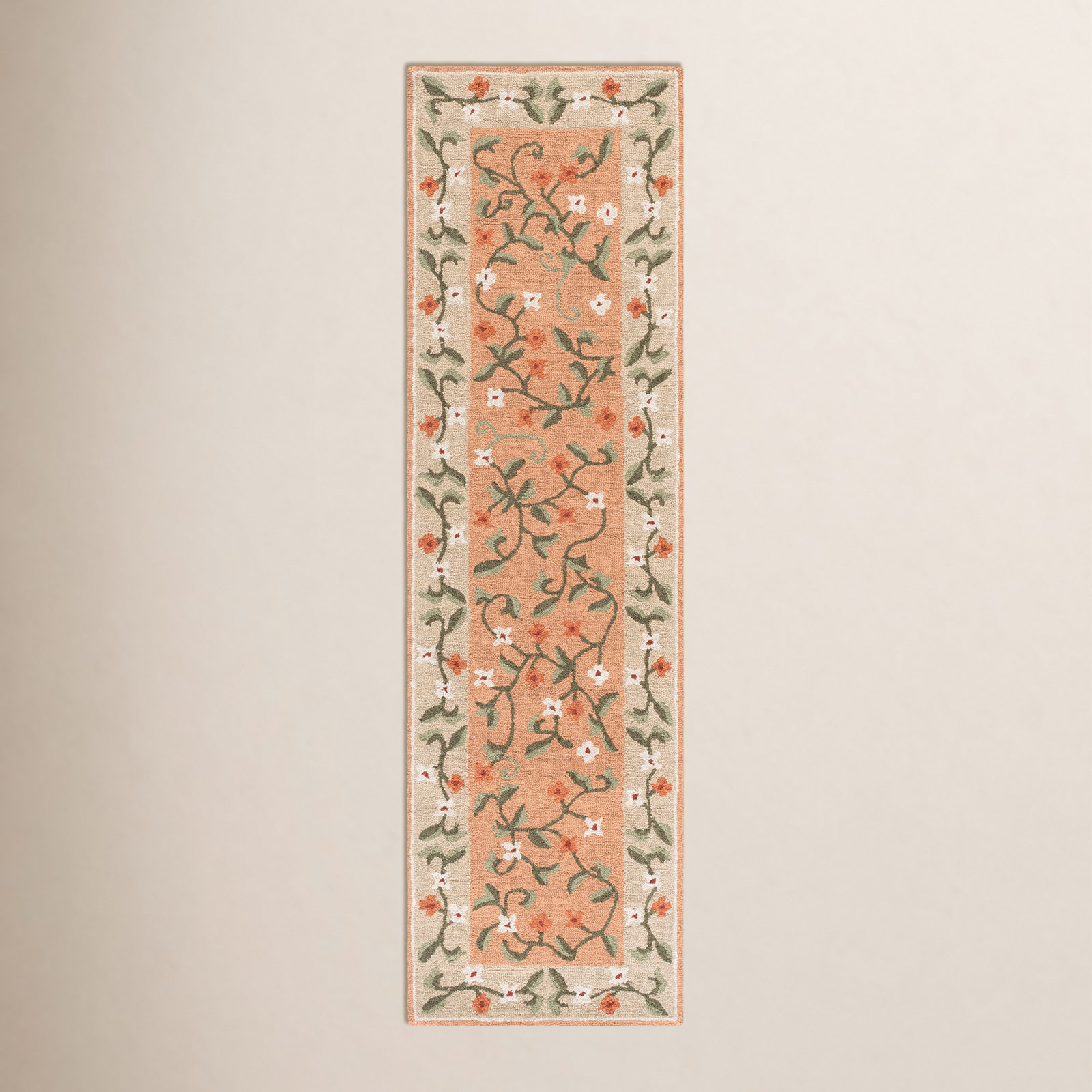 Hand-Tufted Wool Floral Outdoor Rug, Runner 2'3" x 8'