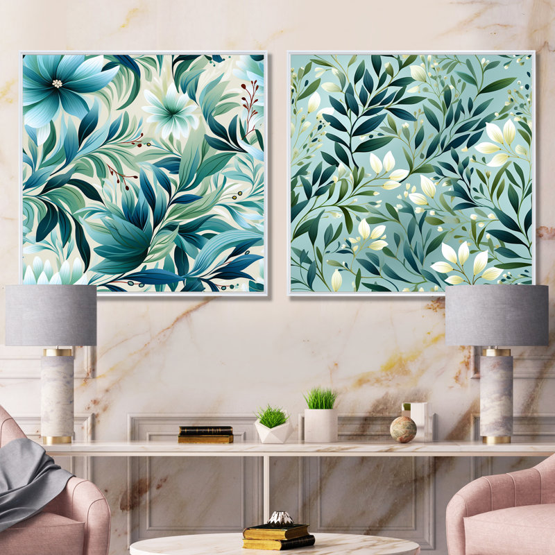 Ensemble de salon Hawkes - Abstract Collages Wall Art, Cadre blanc, H 30 po x l 61 po x P 1 po
