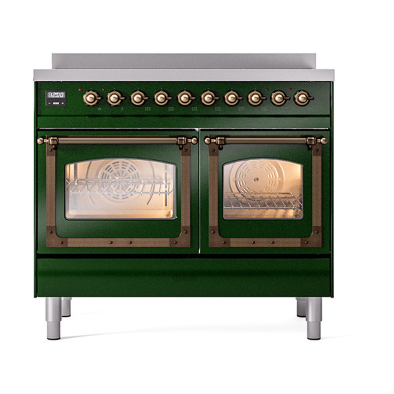 ILVE Nostalgie II Noblesse 40 in Induction Range, Emerald Green/Burnished