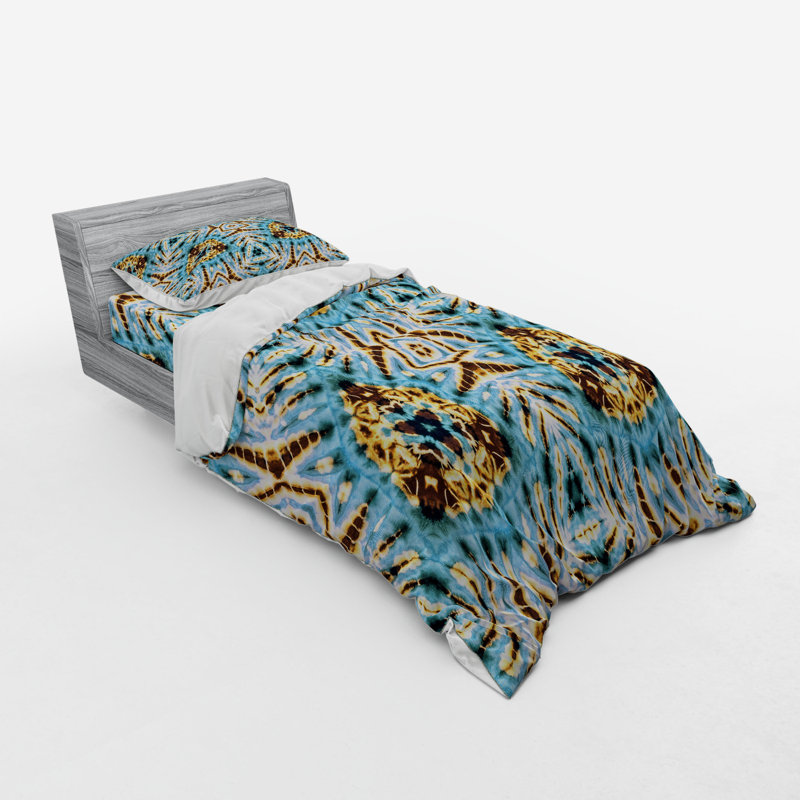Traditional Polyester Ikat Duvet Cover, Twin XL Duvet Cover + 2 Additional Pieces