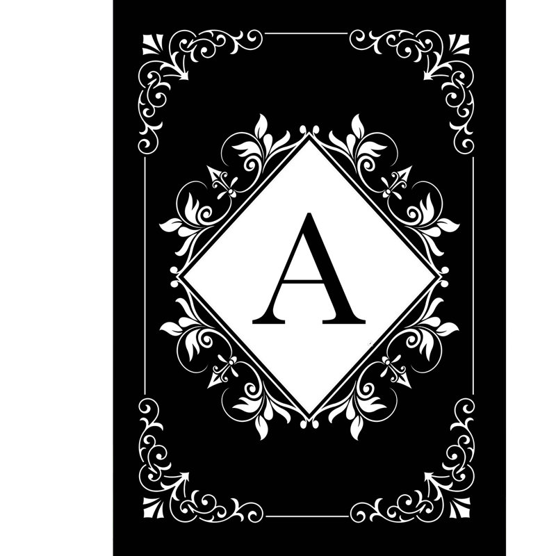 Black And White Monogram A Garden Flag