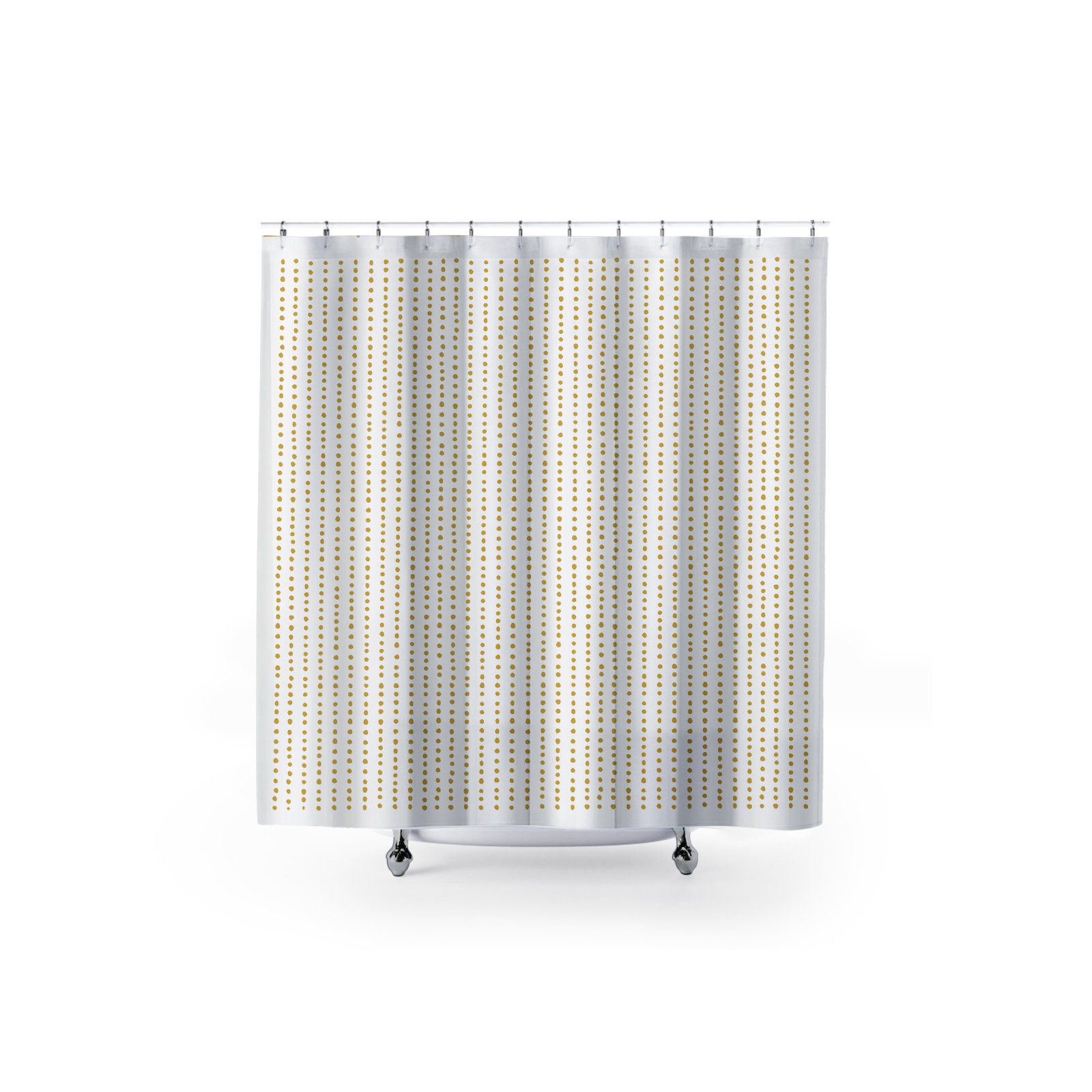 Thora Dots Mid-Century Shower Curtain, Mustard