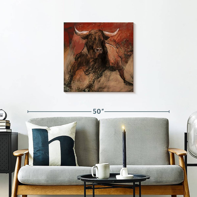 Brampt Bull Abstract, 24" H x 24" W