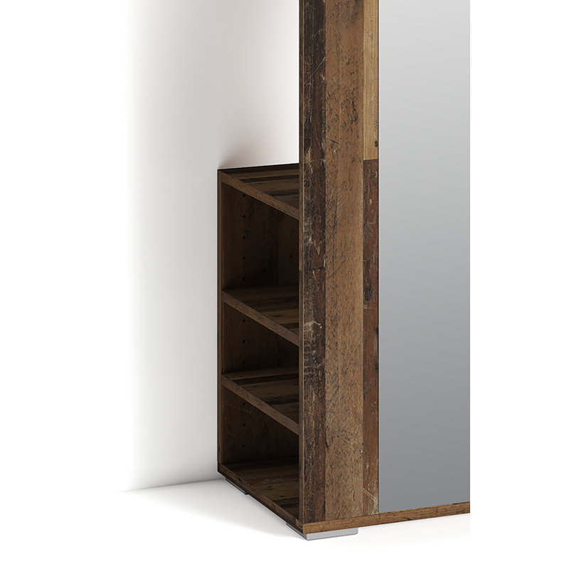 Quimby Flat Wall Mirror, Brown