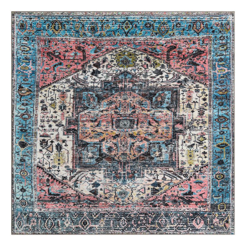 Acelin Oriental Indoor Rug, Square 7'10"