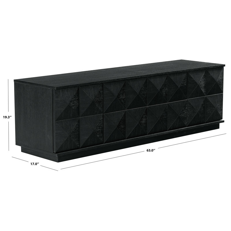 Patty 4 Door Wood Media Stand, Black