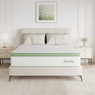 Novilla 14" Medium Cooling Gel Memory Foam Hybrid Mattress, CertiPUR-US, OEKO-TEX Certified