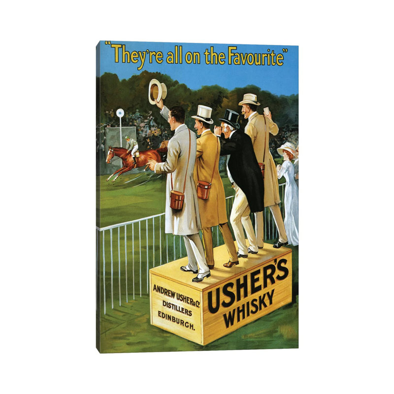 1911 Usher's Whisky - Print on Canvas, Wrapped Canvas, 30.48 cm H x 45.72 cm W