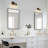 Nayomee Dimmable Black/Brass Rectangle Vanity Light-360895736