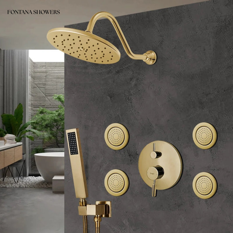 Ensemble de douche thermostatique à fixation murale Bravat FS1079J