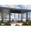 Pergola en aluminium noir 13 'x 10' avec toit à persiennes et parois coulissantes en verre