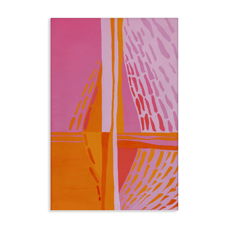 Art mural centré sur toile orange et rose par Incado bp-717_CN, H 24 po x l 16 po