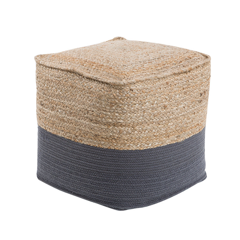Arkose 44cm Wide Square Pouf Ottoman, Dark Grey